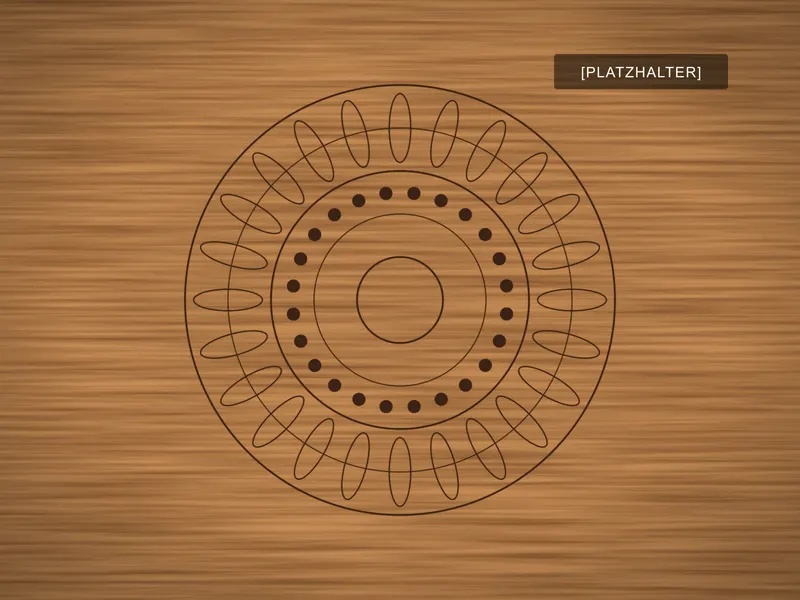 Holzscheibe mit graviertem Mandala-Muster
